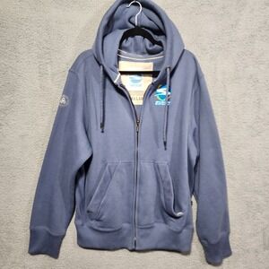 Ski Dubai Full Zip Hooded Jacket Size XL‎ Blue Thick Pockets Travel Country